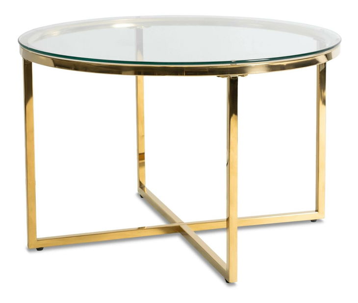 Konferenčný stolík Fragmento (transparentná + zlatá) 