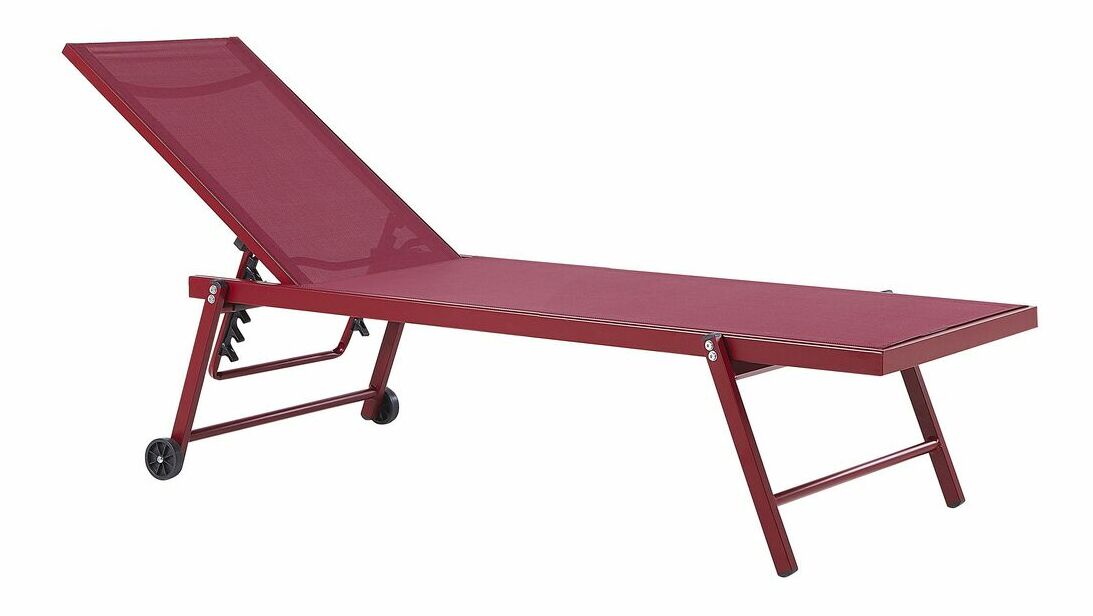 Șezlong de grădină Phillip (roșu închis)