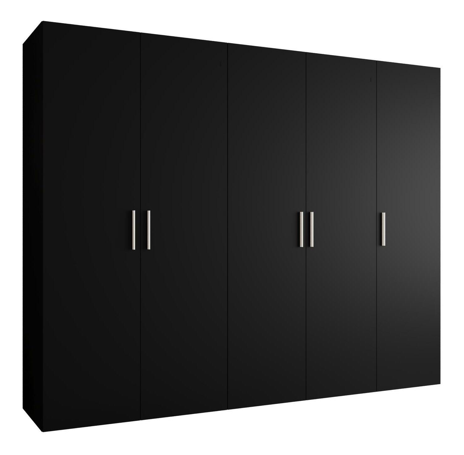 Dulap de haine 250 cm Borry 1 (Negru + Argintiu)