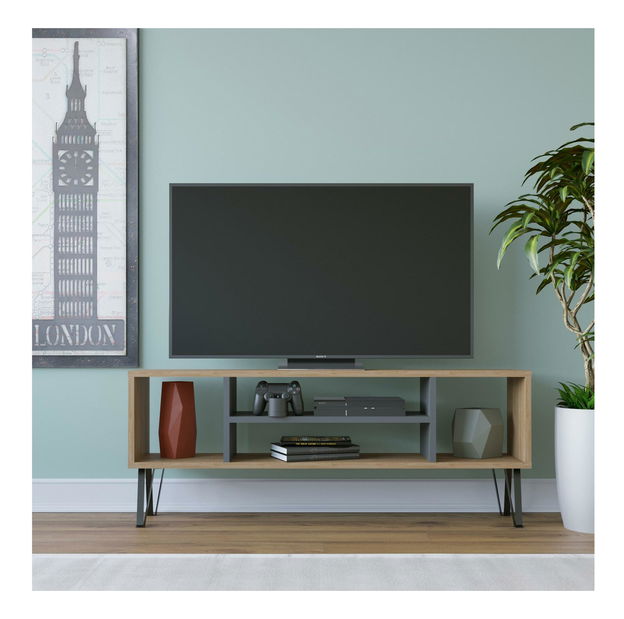 TV stolík Tesopu (dub + antracit) 