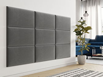 Čalúnený nástenný panel (1 ks.) Pag 70x40 (tmavosivá) *výpredaj