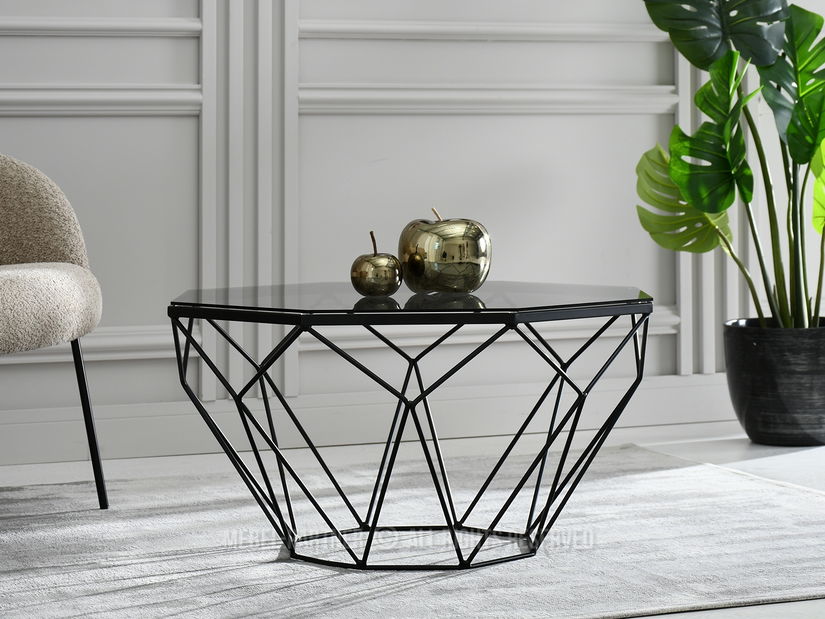 Stolić za kavu Maltez (dimljeno staklo + crna)