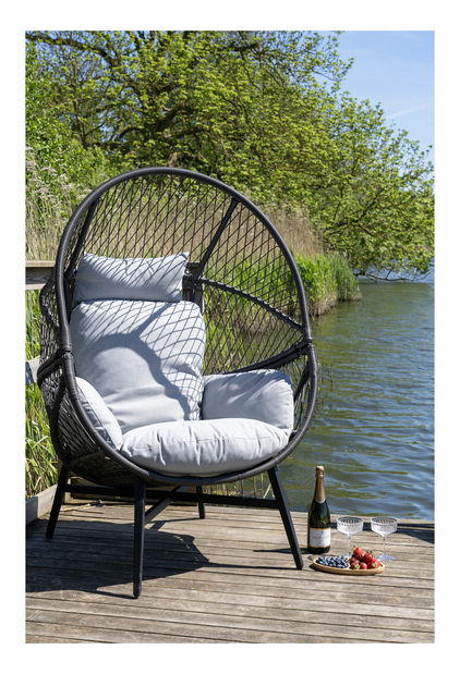 Záhradné kreslo vajičko Rsiriaora (čierna)