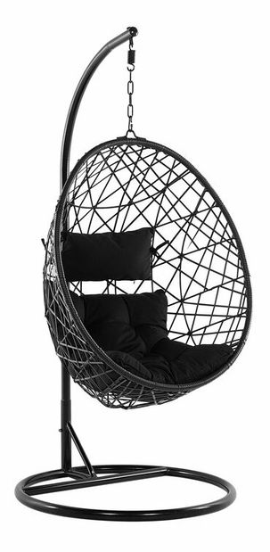 Závesné kreslo so stojanom ALTAI (kov) (čierna)