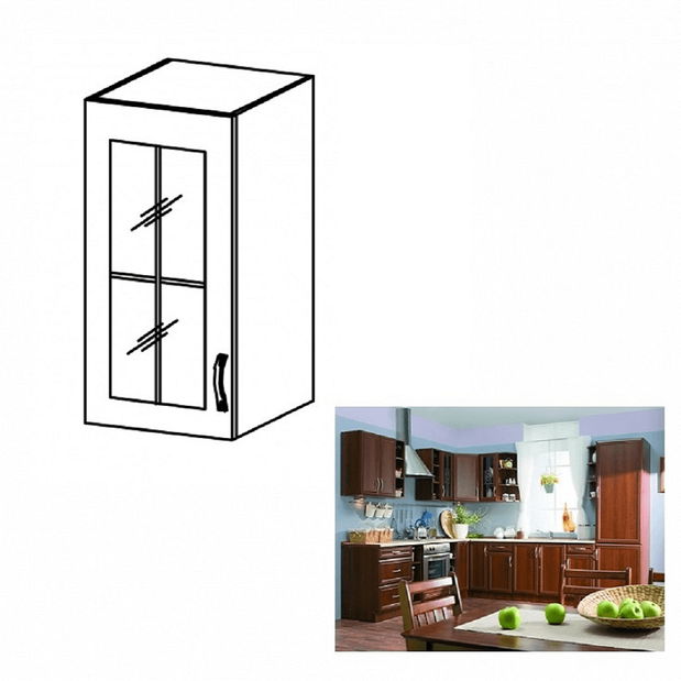 Dulap superior de bucătărie G40S Sillina (nuc milano) (S)