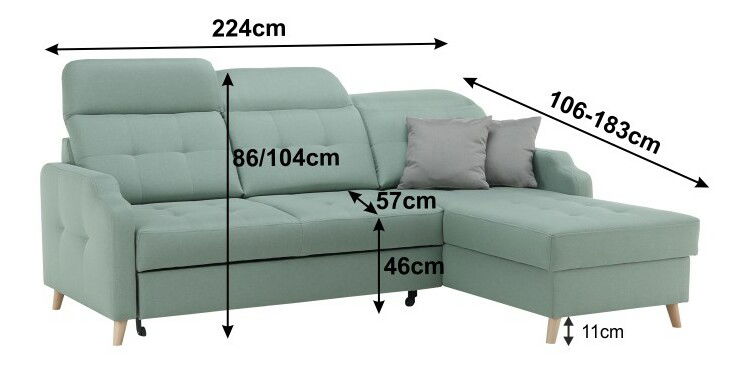 Sarok ülőgarnitúra Belmont (Menta) (J) 