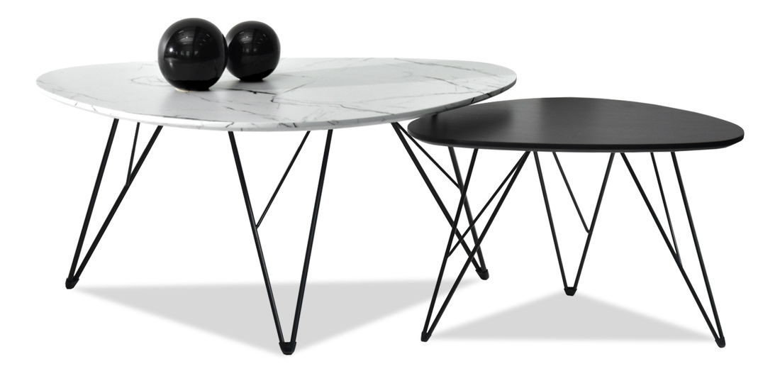 Măsuță de cafea Rave Zest Xl (alb + negru)