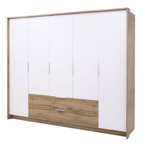 Šatníková skriňa Sorento 255 (dub wotan + biela)