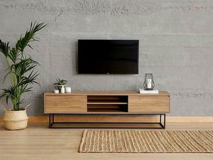 TV stolík/skrinka Ponake 2 (orech + čierna)