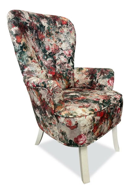 Fotoliu cu urechi Florta (motiv flori)