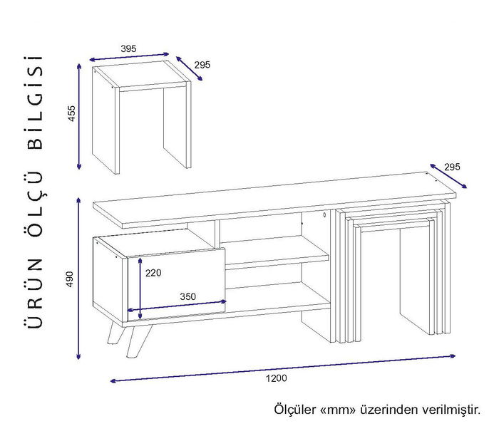 TV asztal/szekrény Nino (fehér + dió)