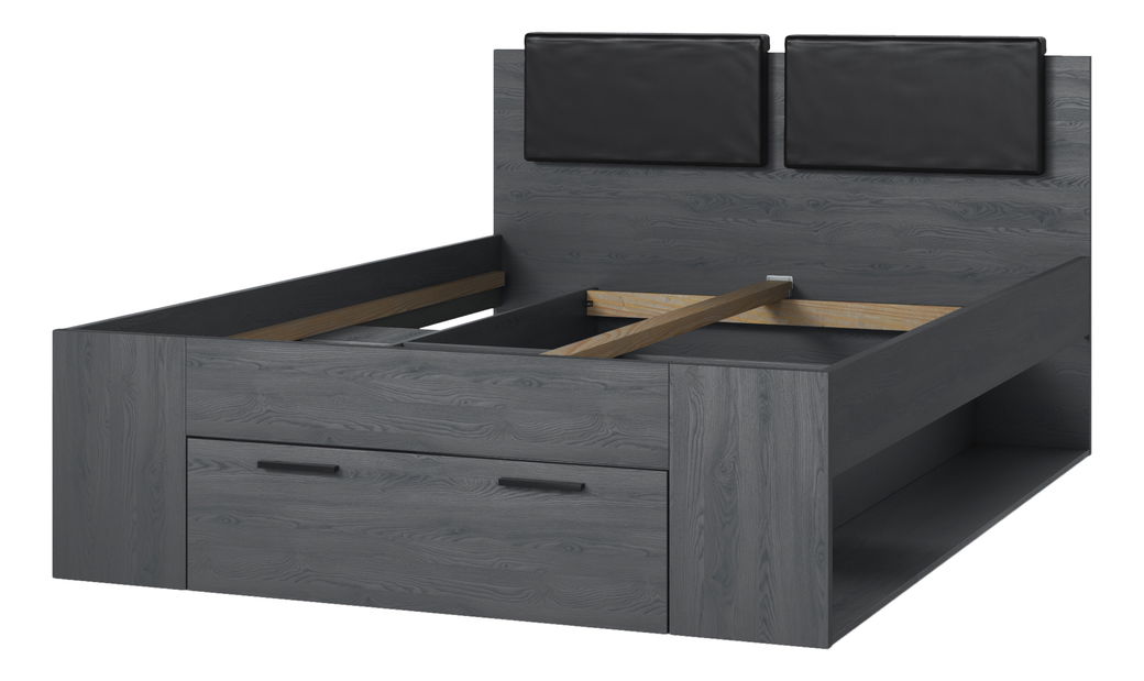 Bračni krevet 140 cm Afrodita Typ 50 (s prostorom za odlaganje) (karbonski hrast) 