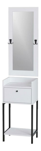 Mobilier hol Aliex 15 (alb + negru) (cu oglindă)