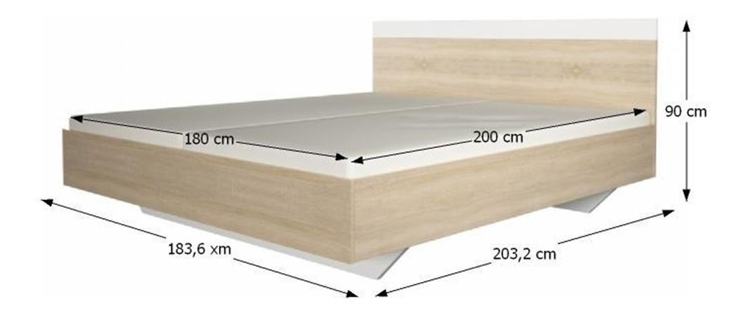 Spálňa Gaila (dub sonoma + biela)