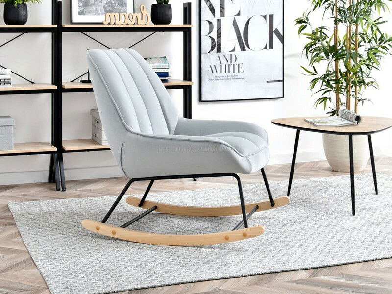 Fotoliu Bertie (gri + fag negru)