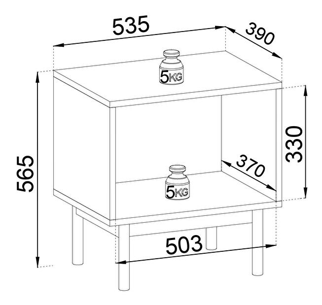 Nočný stolík Japandan (dub Linea)