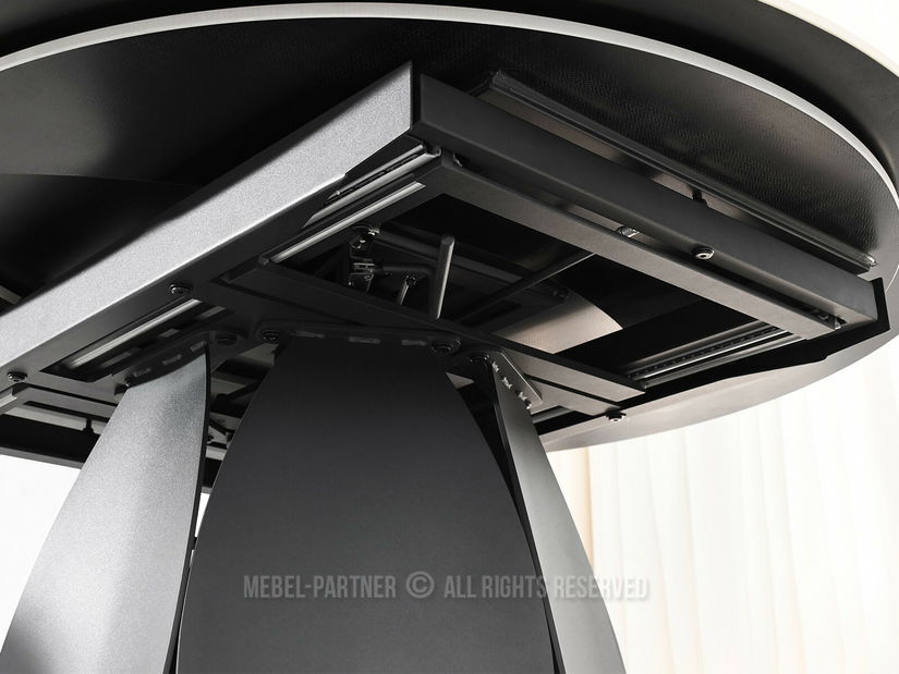 Masă sufragerie Facilidades (marmură + negru)