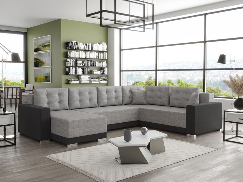 Colțar în formă de U Odyssey 3 (Gri deschis + Negru) (D)