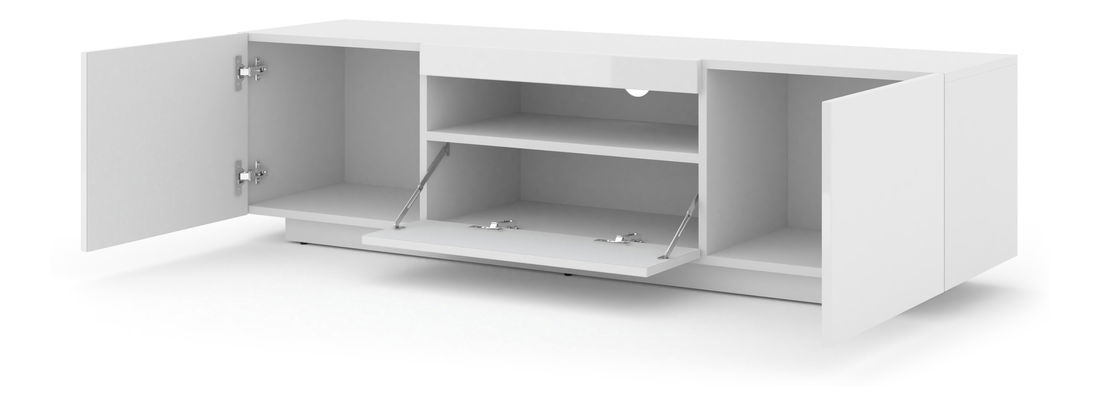 TV stolík/skrinka Aurinko 150 (lesklá biela)