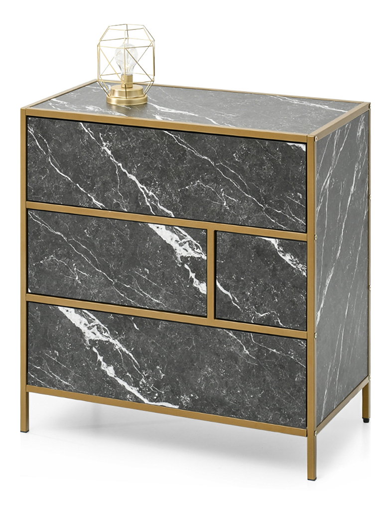 Komód Soren Kom (fekete márvány + arany)
