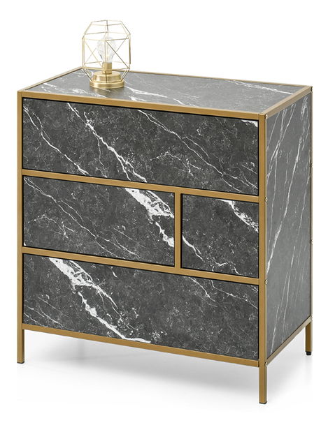 Komód Soren Kom (fekete márvány + arany)