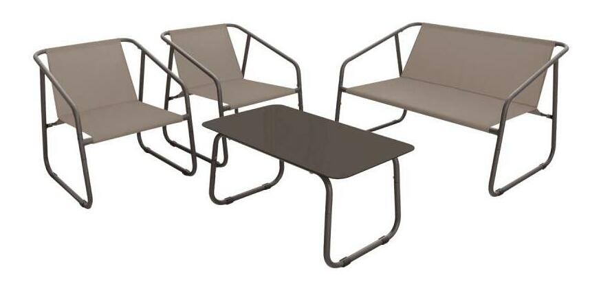 Kerti szett Leonne (4 személy számára) (barna) 