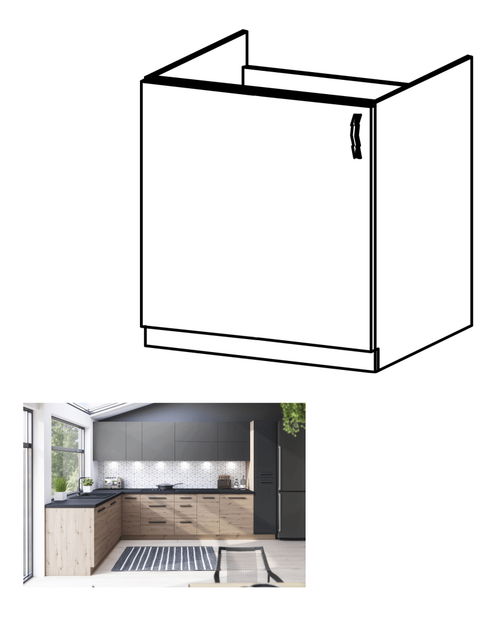 Dulap pentru lavoar D60Z Langari (stejar artisan) (S) *vânzare stoc