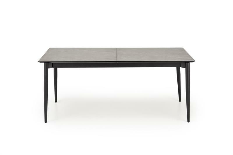 Jedálenský stôl Charles (sivý mramor + čierna) (pre 8 a viac osôb)