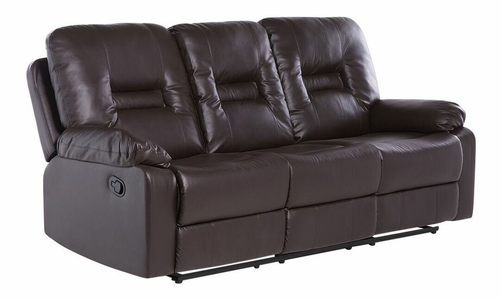 Canapea 3 locuri Barnet 2 (piele sintetică) (maro) 