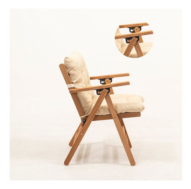 Vrtni set stol i stolice Kikadu 2 (prirodna + krem) (za 2 osobe)