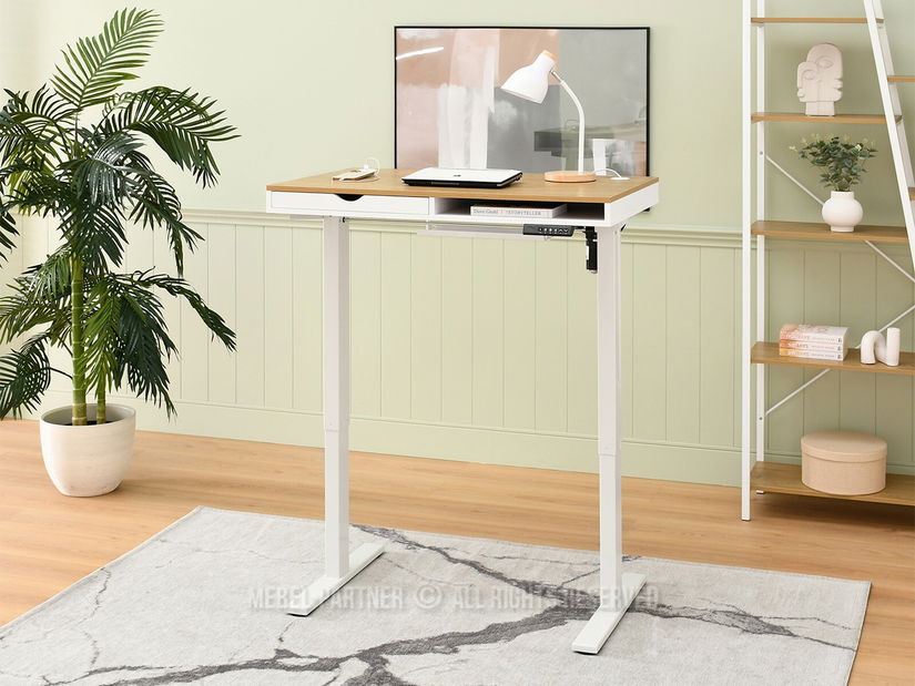 PC asztal Osto 100 (fehér tölgy + fehér)