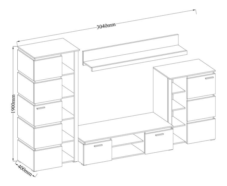 Mobilier living Fabian DA01 (Stejar artisan + matera)