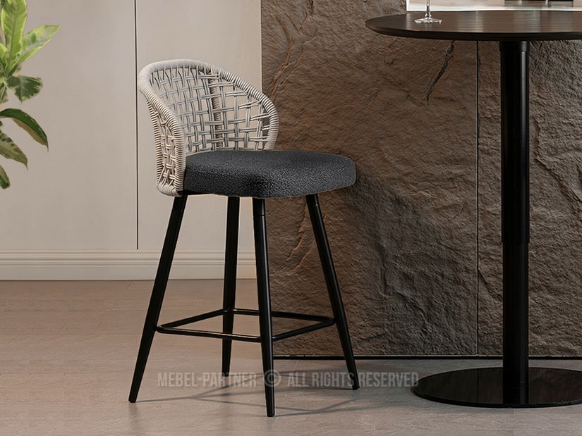 Scaun bar Moan (grafit + negru)