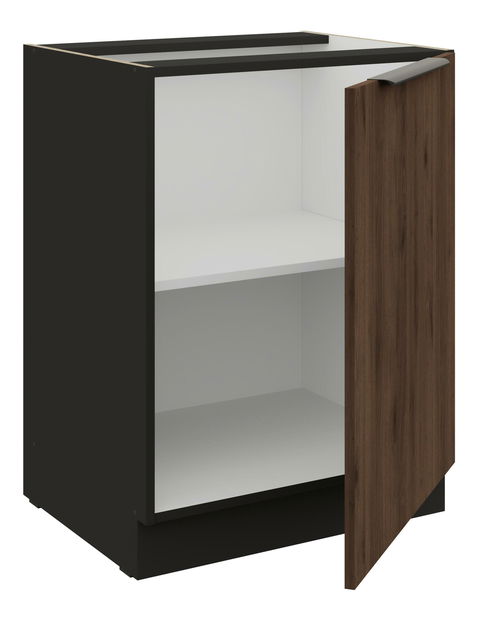 Dolná kuchynská skrinka Manana 60 D 1F BB (korpus: čierna matná + front: orech okapi)
