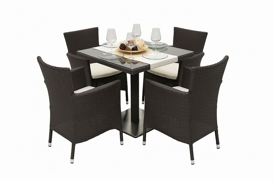 Záhradná zostava Gina II. 1+4 (hnedá) (um. Ratan)