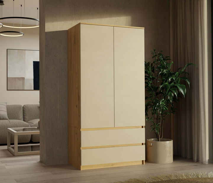 Dulap de haine Musecalo 1 (stejar artisan + cashmir)