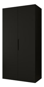 Šatníková skriňa 100 cm Mirabella 1 (čierna + čierna)