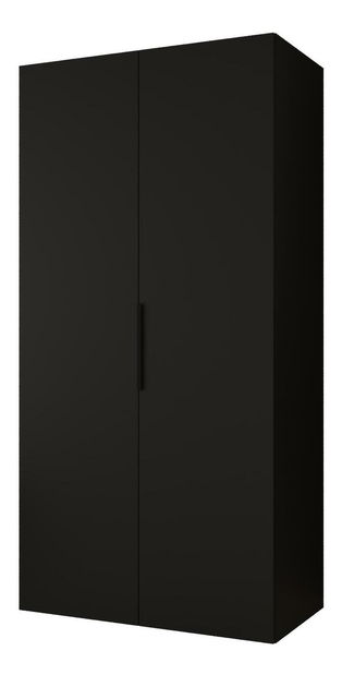 Šatníková skriňa 100 cm Mirabella 1 (čierna + čierna)