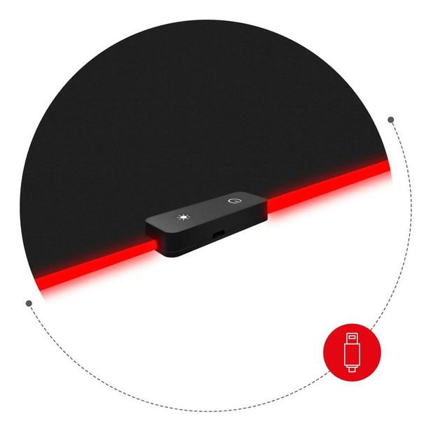 Podloga za miš Lumen (crna + šarena) (s LED rasvjetom)