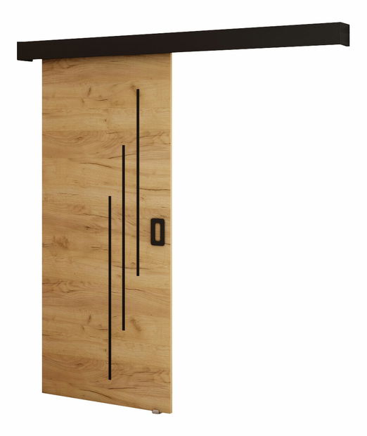 Uși culisante 90 cm Bethany VI (craft auriu + negru mat)