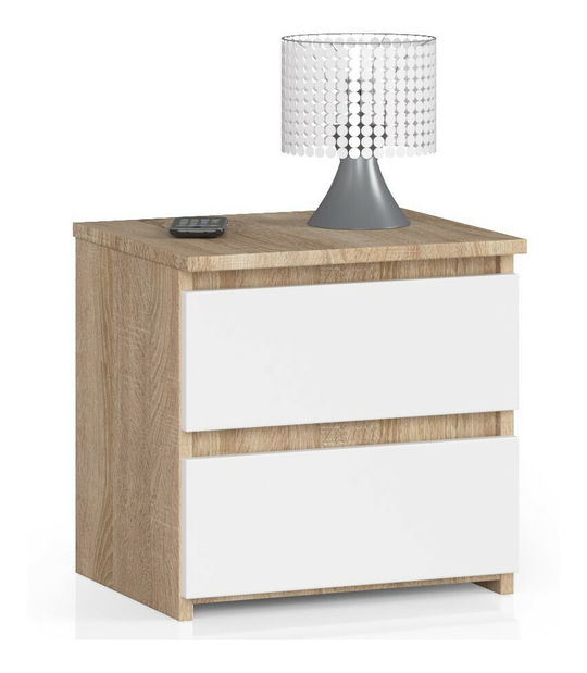 Noptieră Cleania CL2 (stejar sonoma + alb)