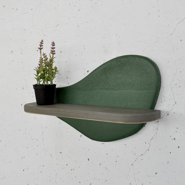 Fali polc Mehehe (sötétzöld + szürke)