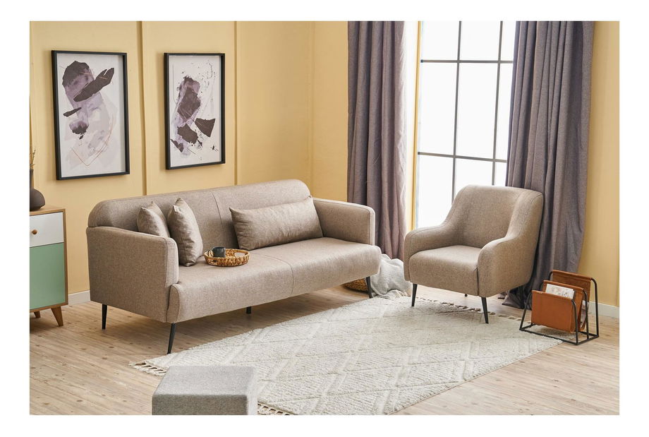 Fotelja Revosatta (smeđa + crna)