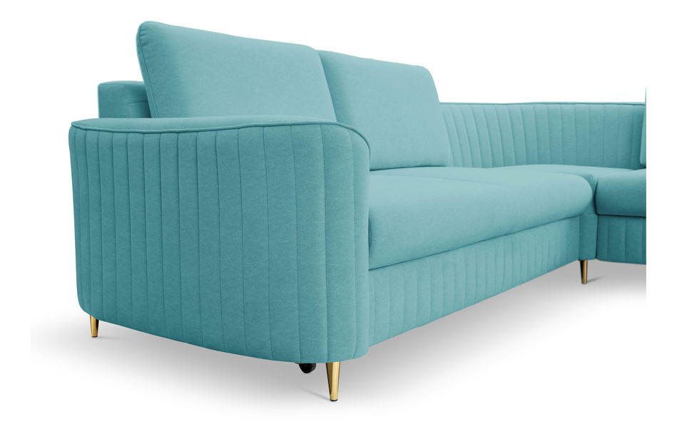 Rohová sedacia súprava Loreeen (tyrkysová) (L)