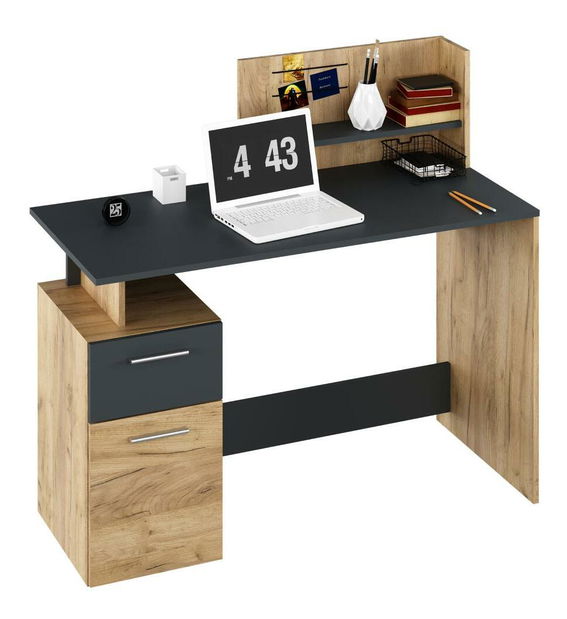 PC stolić Potentes (hrast artisan + grafit)