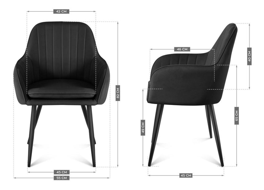 Étkezőszék Pamper 6 (fekete)