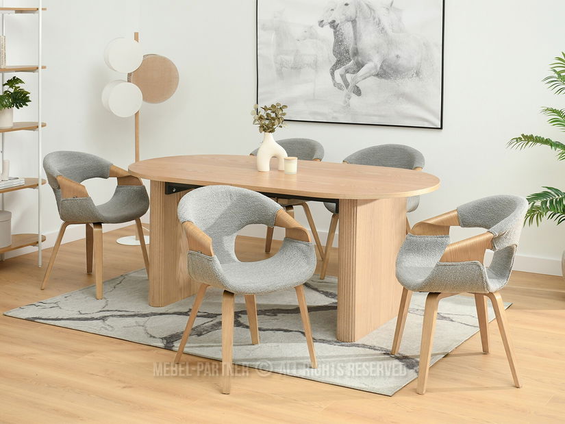 Stolička Kurt (dub sivý + dub)