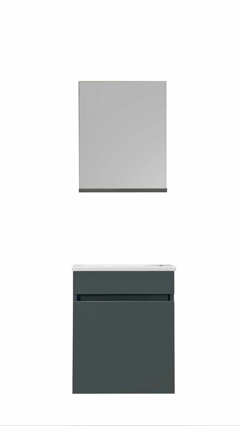 Kúpeľňová skrinka Fitti (antracit) (so zrkadlom)