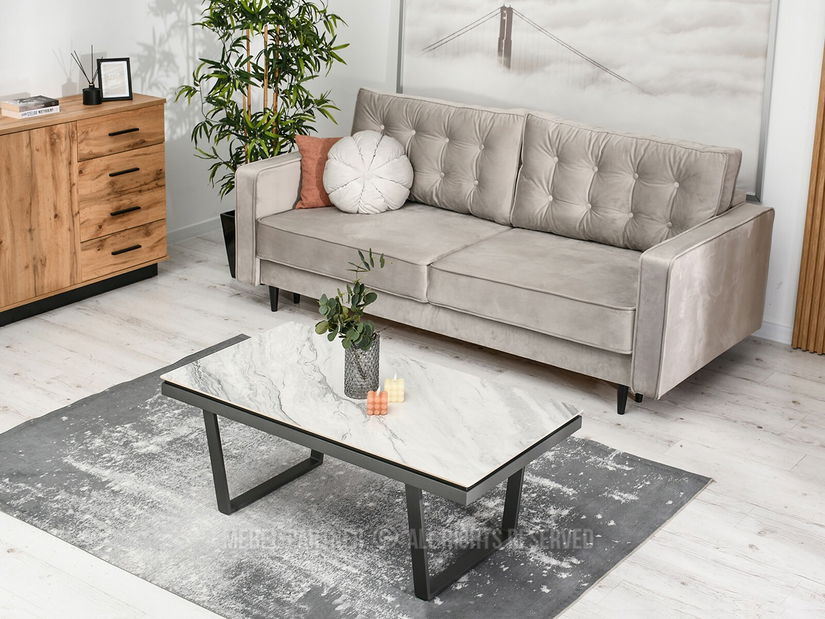 Măsuță de cafea Carno (marmură gri + grafit)