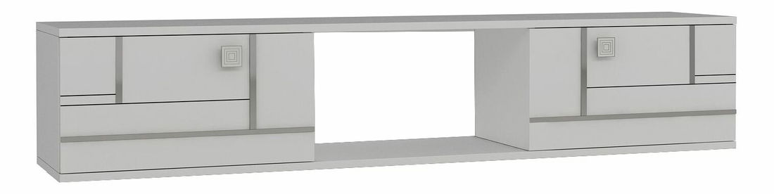 TV szekrény/asztal Arenden (fehér + ezüst)